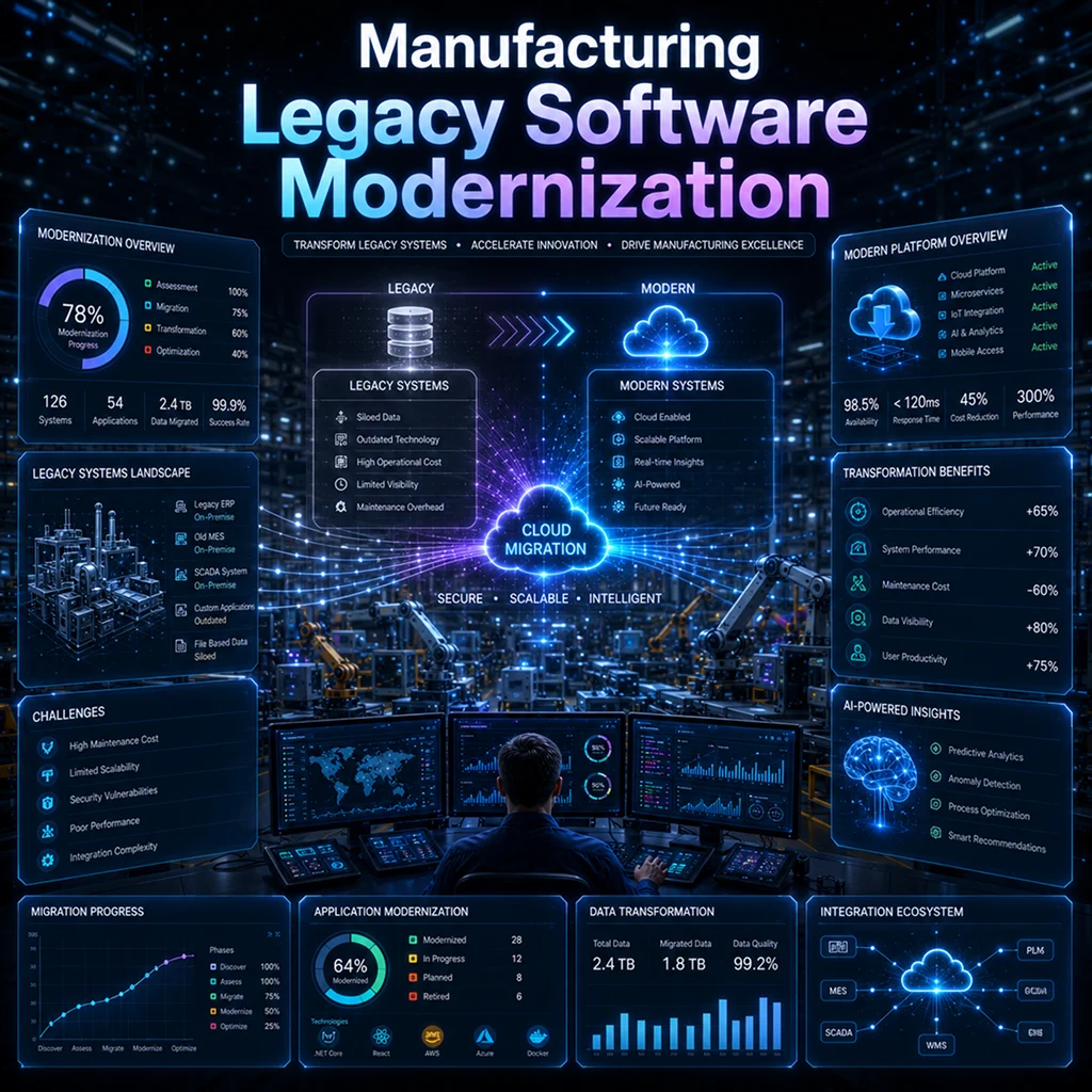 Manufacturing legacy software modernization solutions